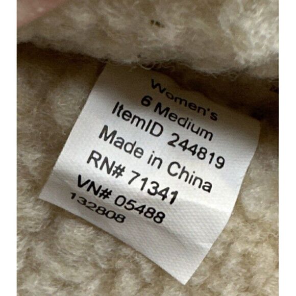 LL Bean Hearthside Sherpa Lined Blue Suede Moccasin Slippers - Picture 9 of 9